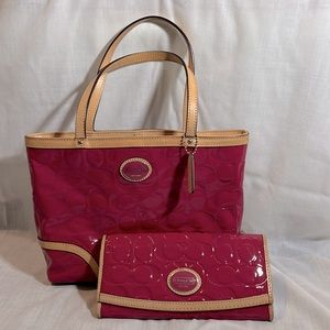 Authentic Coach Peyton Embossed Patent Tote, small